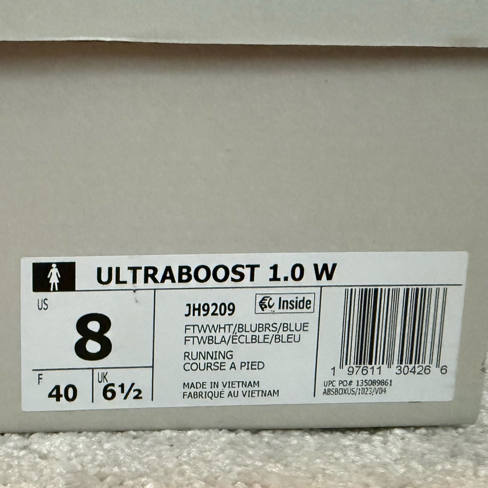 Adidas Ultraboost 1.0 White with Blue Highlights - Picture 7 of 8